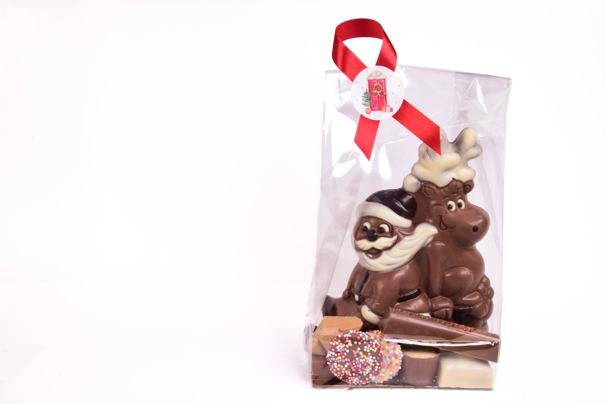 Feestelijk kerstgeschenk met chocolade van B-art